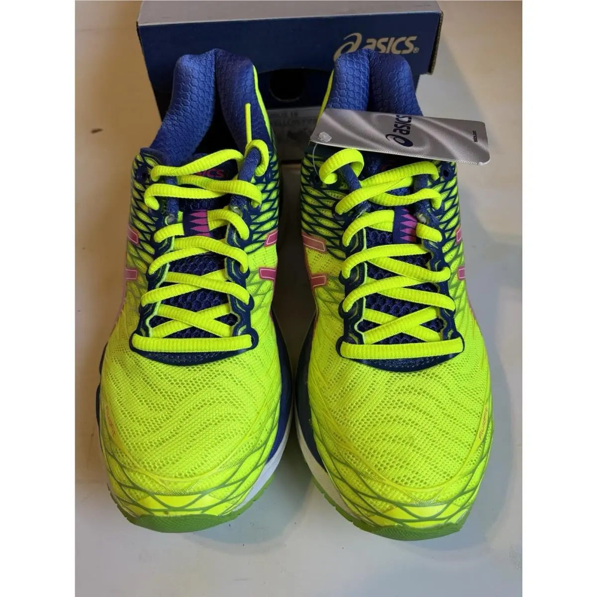 Asics shoes - ASICS GEL-Nimbus - T650N 0735 - Blue, Neon Yellow, Pink (UPC: 0889436154866) 0