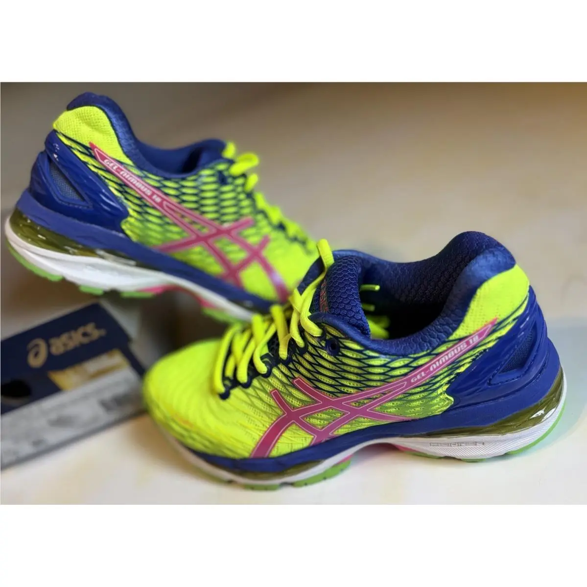 Asics shoes - ASICS GEL-Nimbus - T650N 0735 - Blue, Neon Yellow, Pink (UPC: 0889436154866) 6