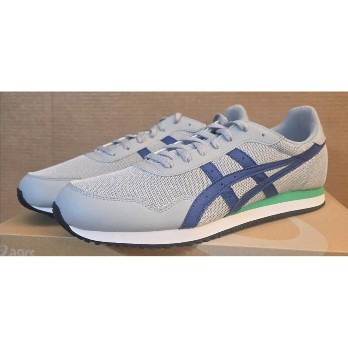 Asics Men`s Tiger Runner Size 14 Piedmont Grey Monaco Blue 1201A267-020