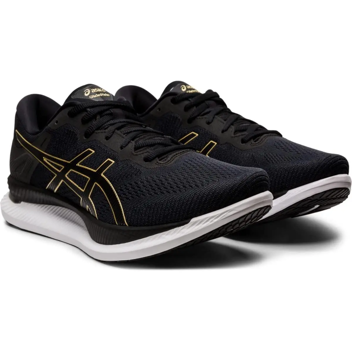 Asics Glideride Men`s Running Shoes Black/pure Gold Size 13 M