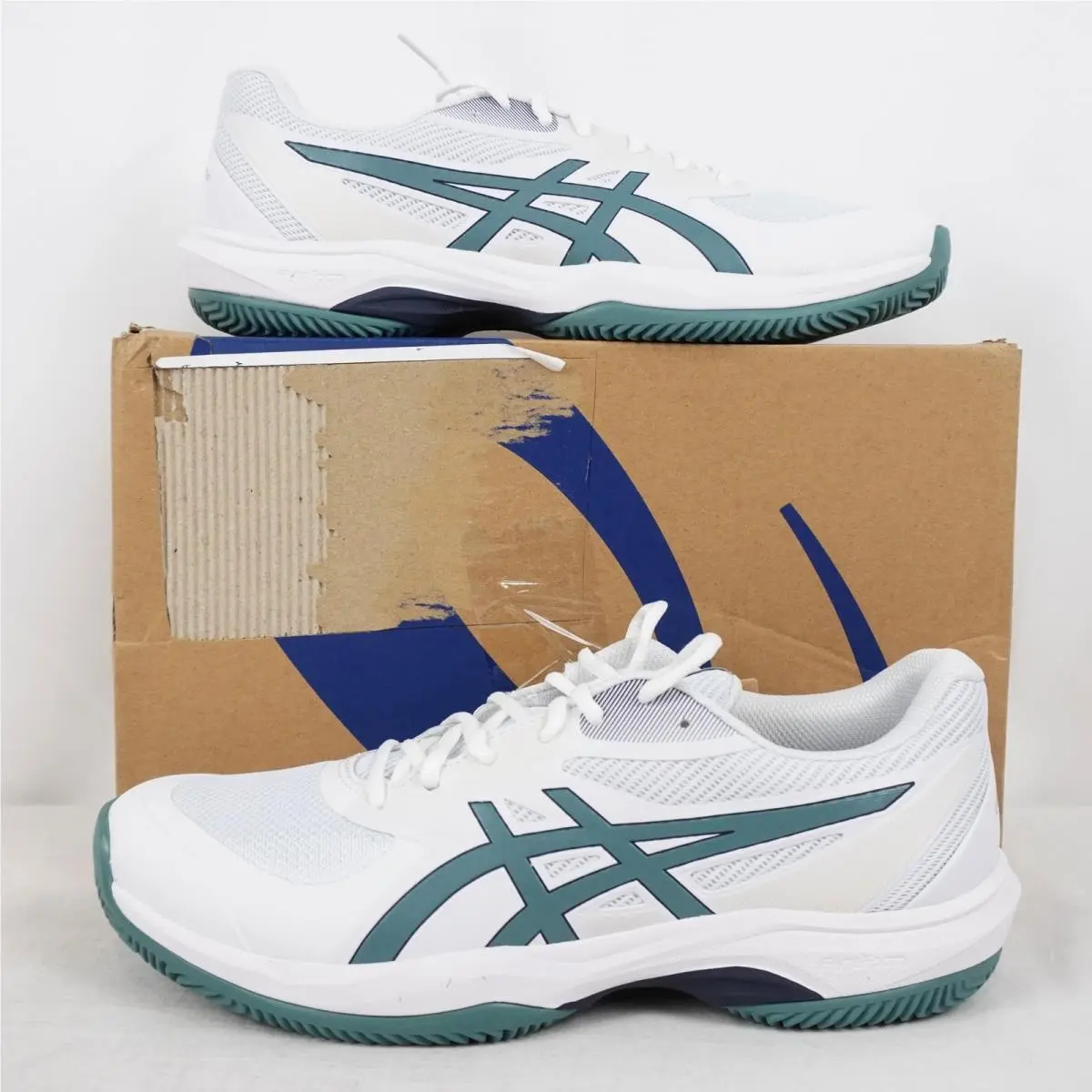 Asics Game FF Clay/oc Tennis Shoes In White/foggy Teal - Men`s 10.5 1041A490