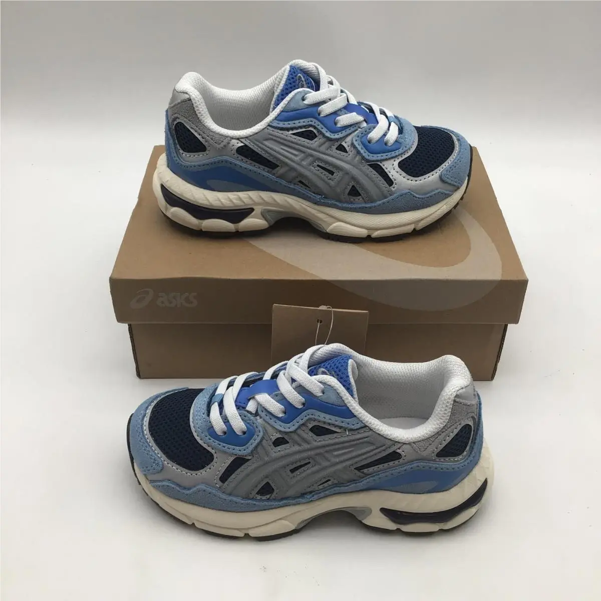 Asics Gel-nyc PS Kids Independence Blue Gravel Sneakers 1204A176 Size K11