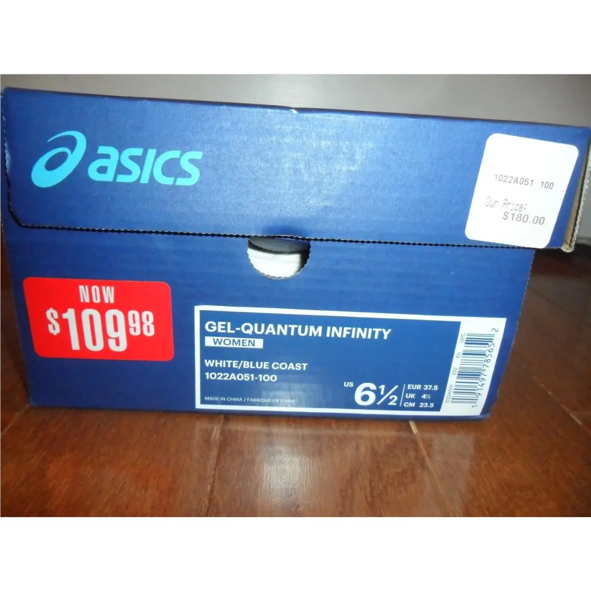 Asics Gel-quantum Infinity White/blue 1022A051-100 Women`s Running Shoes US6 1/2