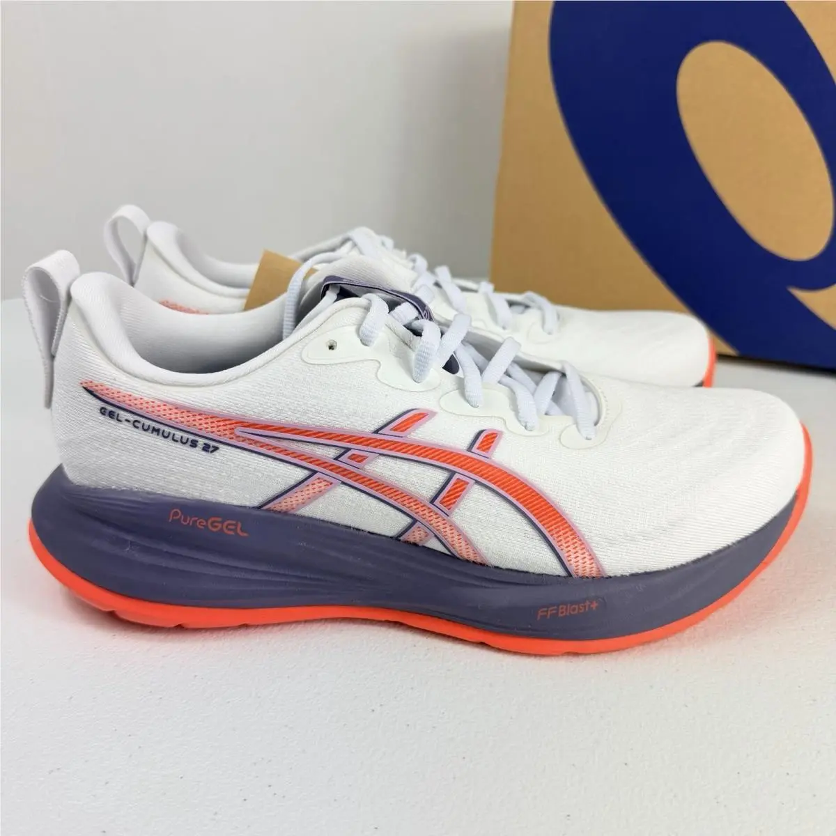 Asics Gel-cumulus 27 Women`s Size 10 White Gray Purple Running Shoes 1012B772-10