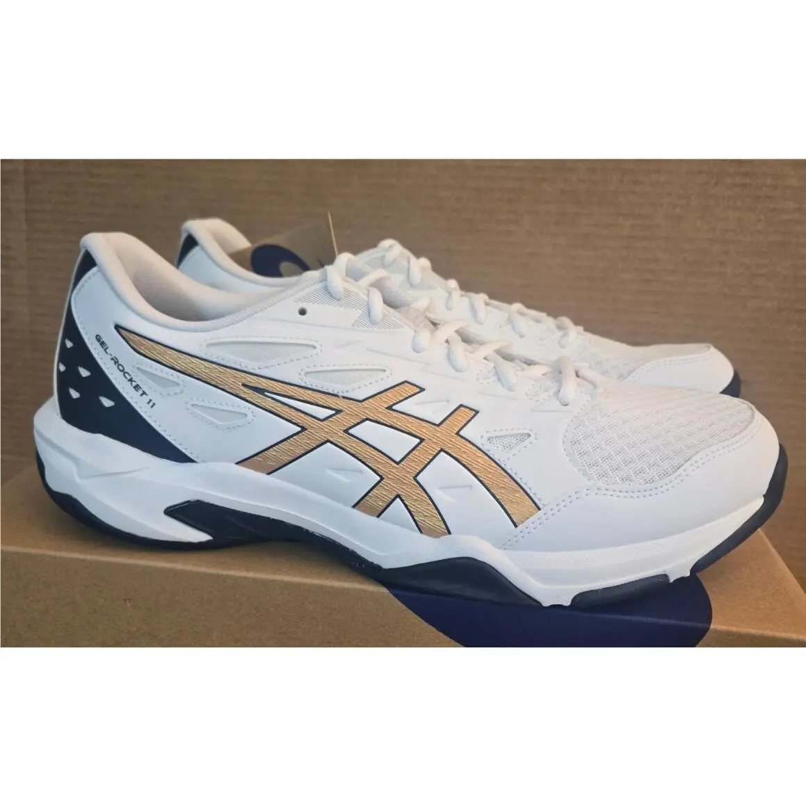 Asics shoes - Gel-Rocket 11 - White/Pure Gold (UPC: 197298338844) 1