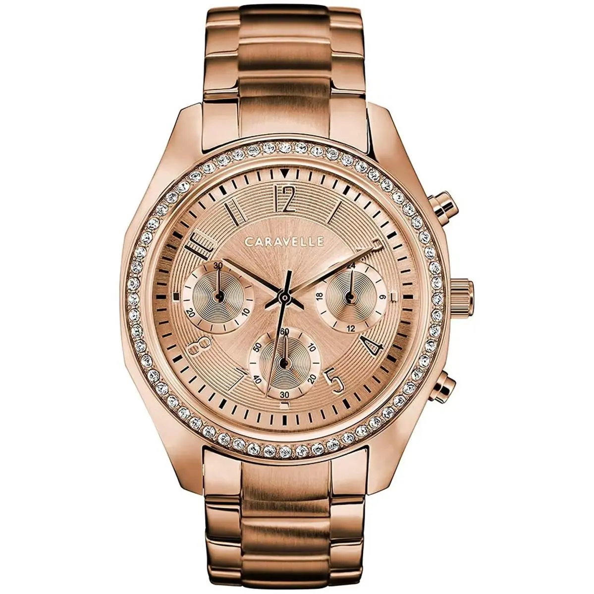 Caravelle Chronograph 36MM Rose Gold Tone Quartz Watch 44L240