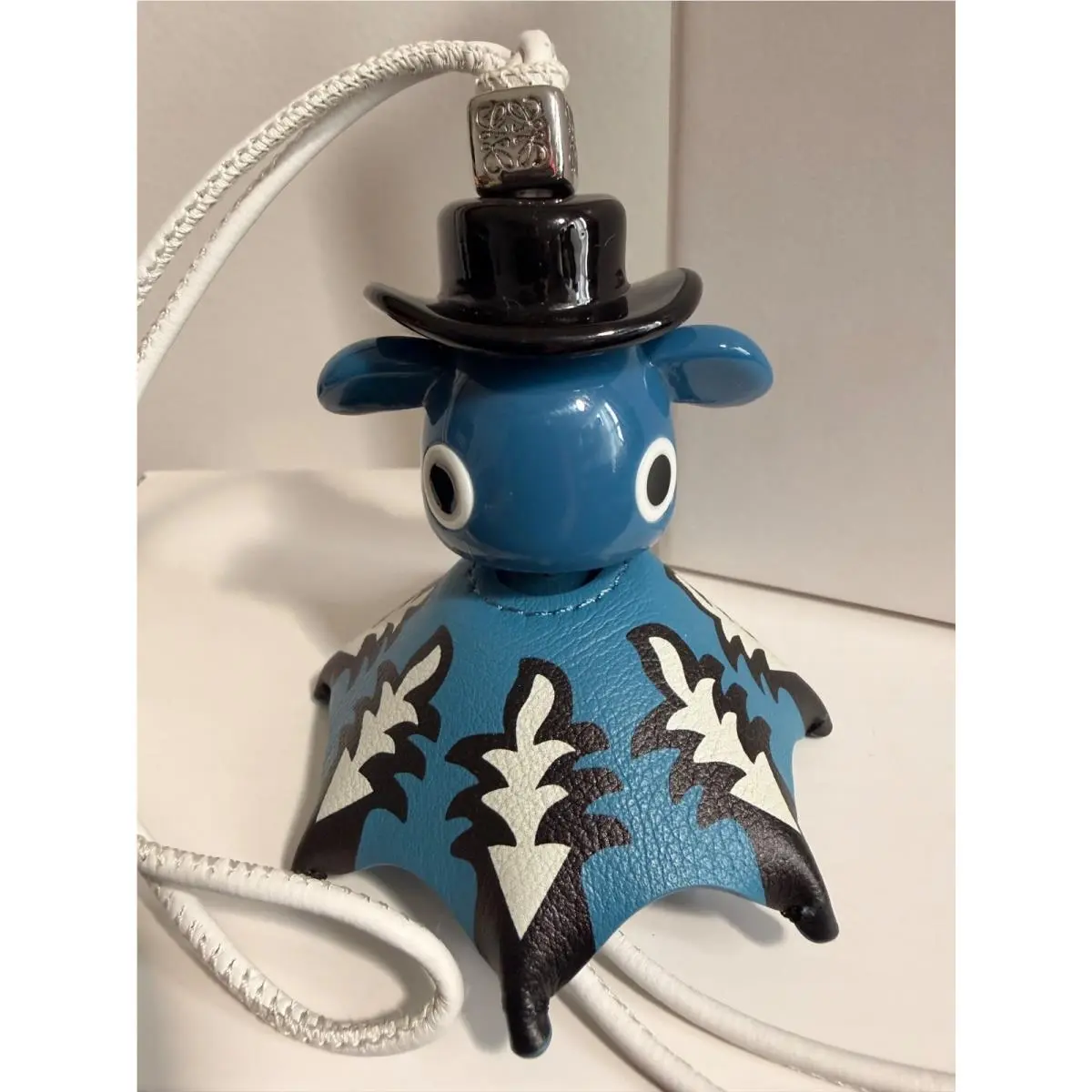 Loewe 10th Anniversary Cowboy Puzz Bag Charm Tassle Calfskin Keychain New/boxed