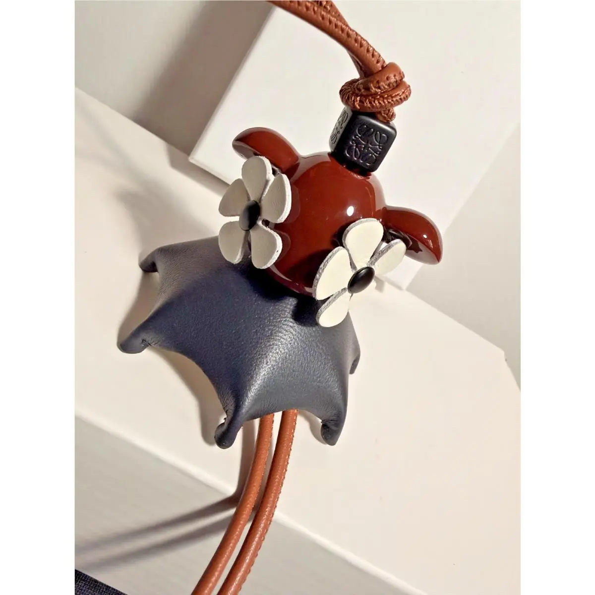 Loewe 10th Anniversary Plumeria Flower Puzz Bag Charm Keycha
