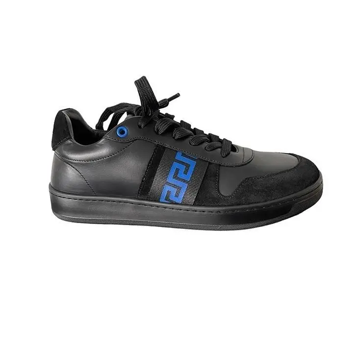 La Greca Black/blue Sneaker Unisex Womens 1011938 sz 38.5 by Versace