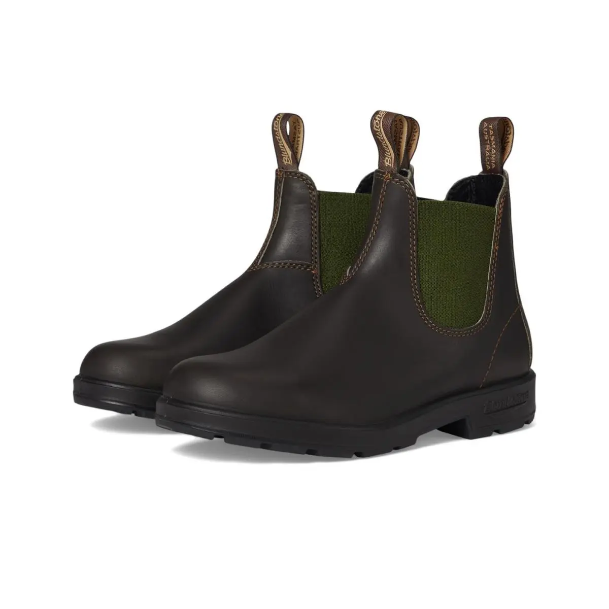 Blundstone BL519 Chelsea Boots Stout Brown / Green Leather Men`s US 8 Boots