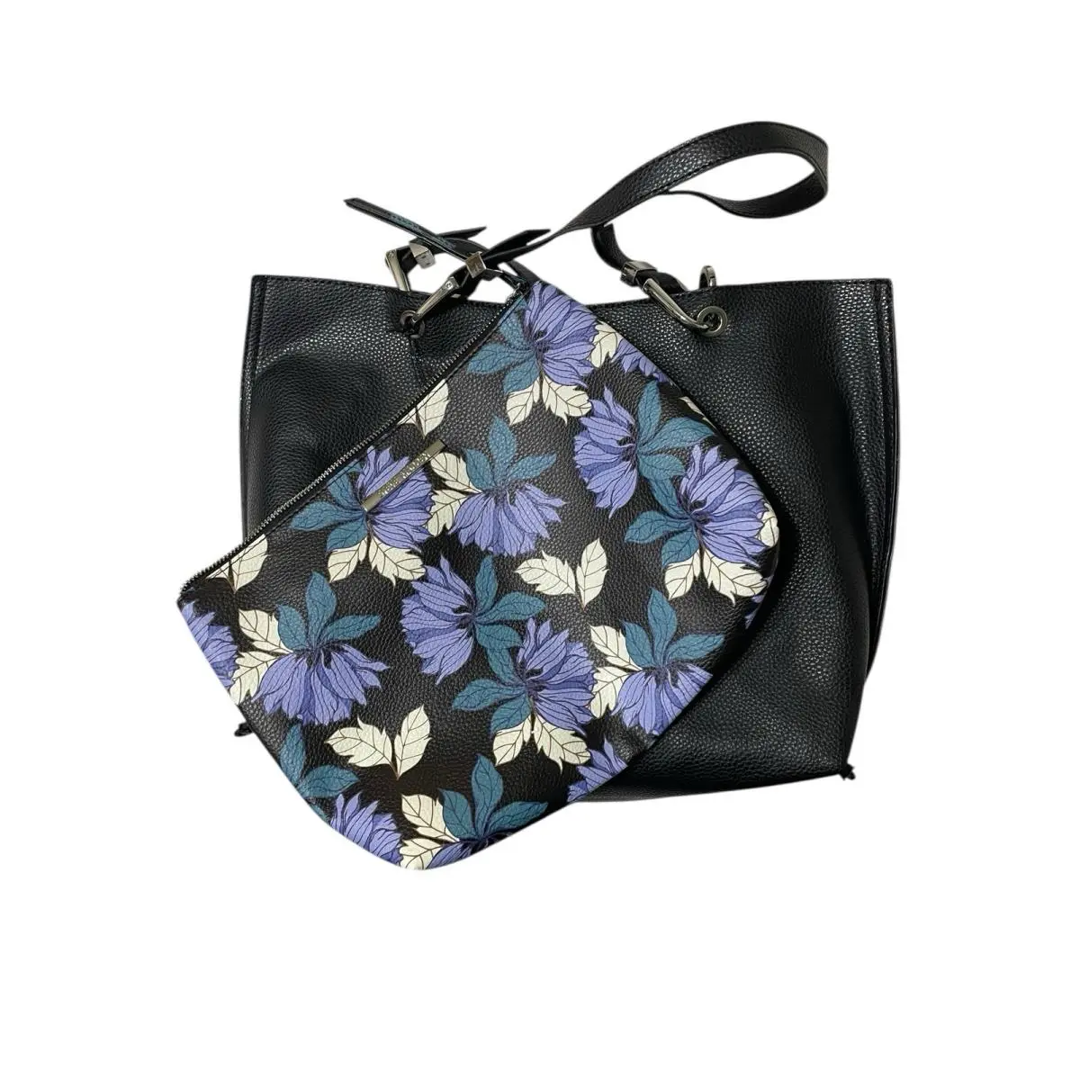 Steve Madden Bdonna Shoulder Tote Black Bag Purse Handbag Plus Extra Bag