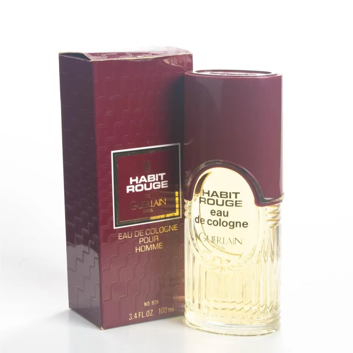Guerlain Habit Rouge Eau de Cologne Splash Edc 3.4OZ 100ml Mens Vintage Formula