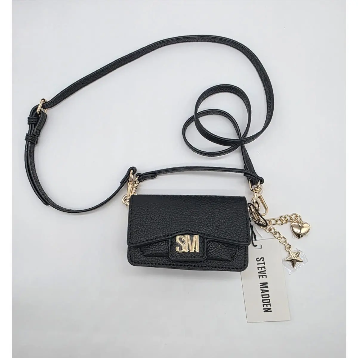 Steve Madden Black Mini Crossbody Wallet Purse Mini Bag