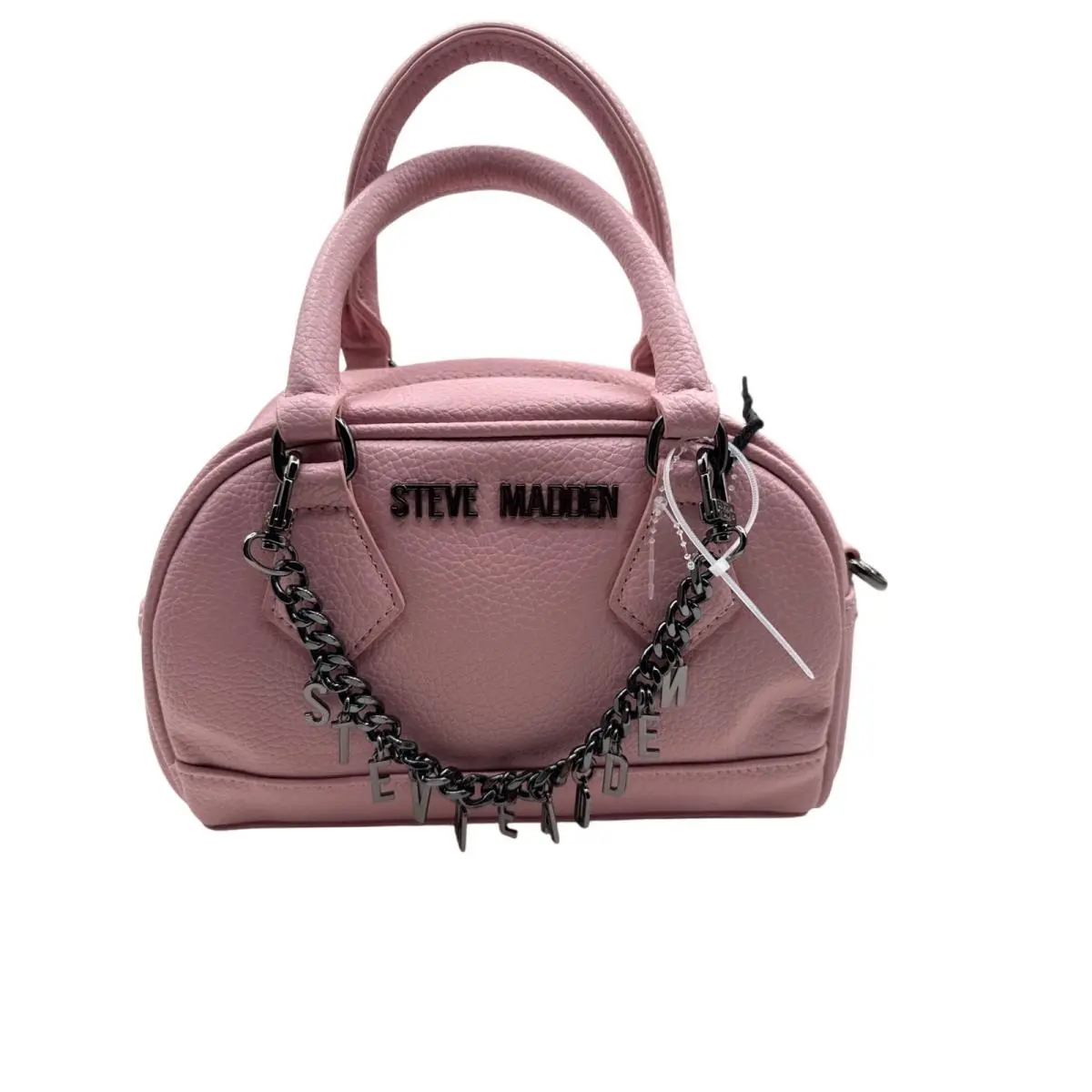 Steve Madden Small Satchel with Chain Accents Removable Strap Stylish Compact