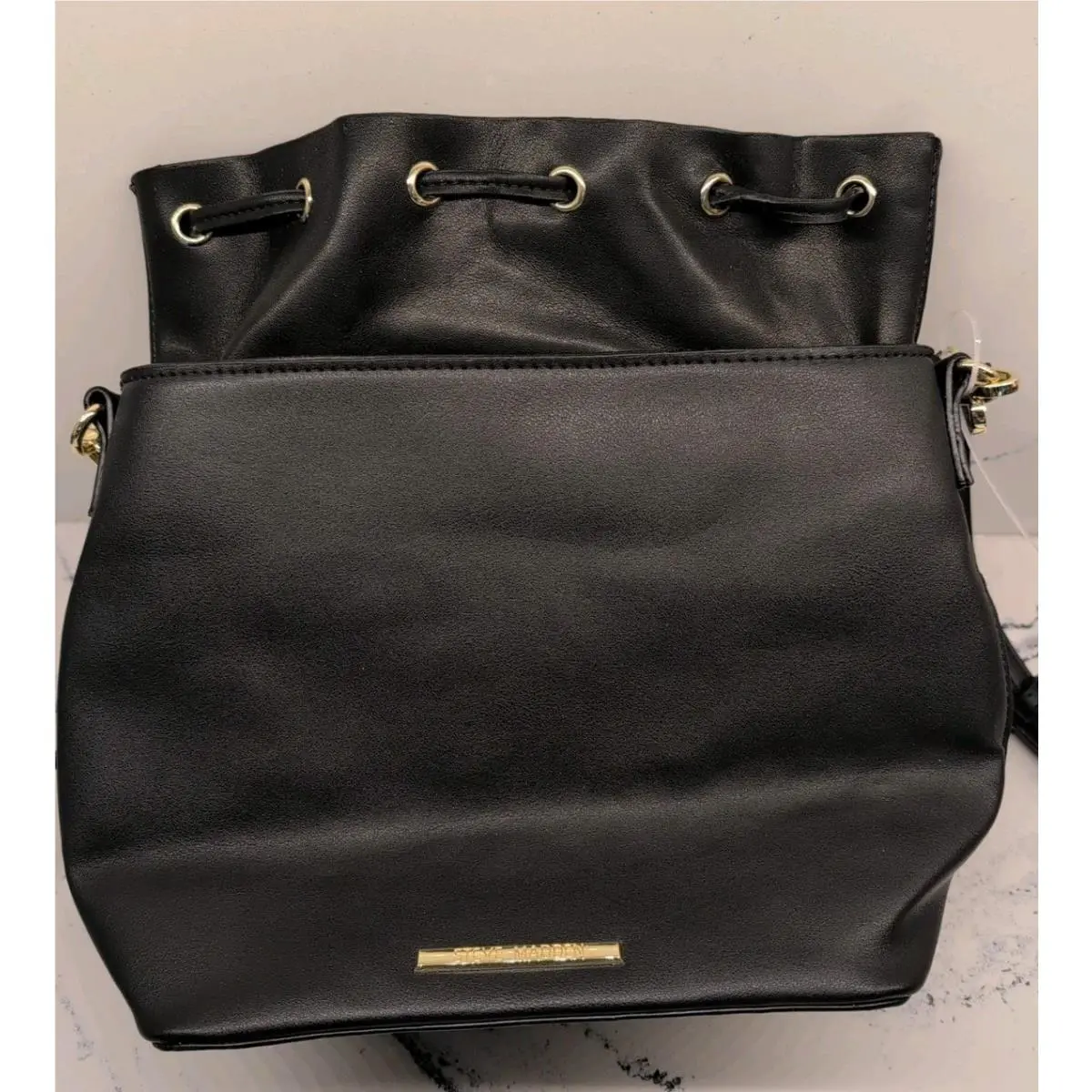 Steve Madden Bdaniela Faux-leather Black Bucket Bag