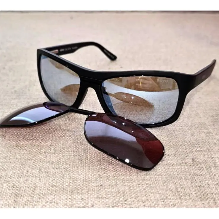 Revo Sunglasses Genesis Sport Wrap Black / Interchangeable Polarized Lens RE1188