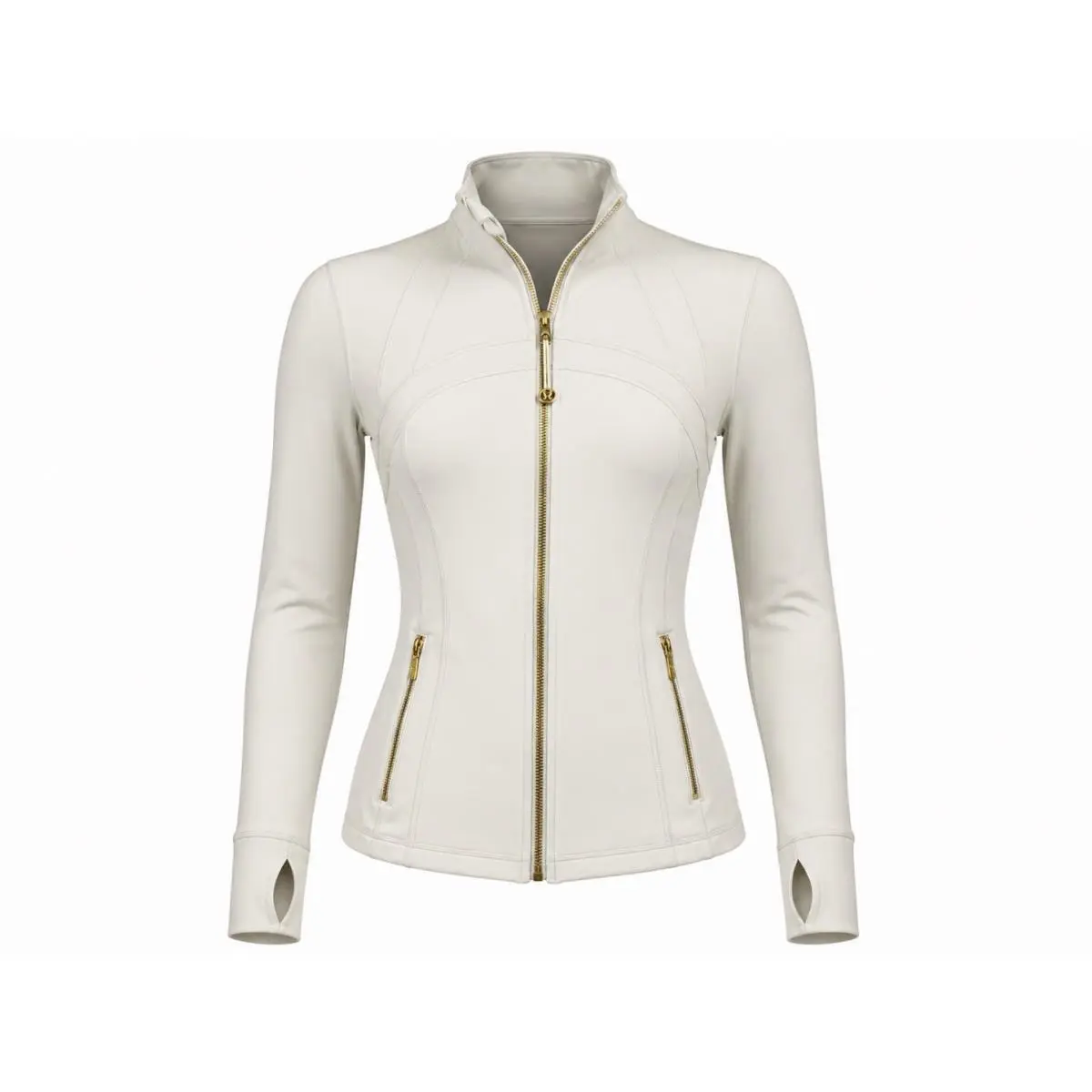 Lululemon Define Jacket Nulu Bone Gold Size 4 Full Zip Thumbholes