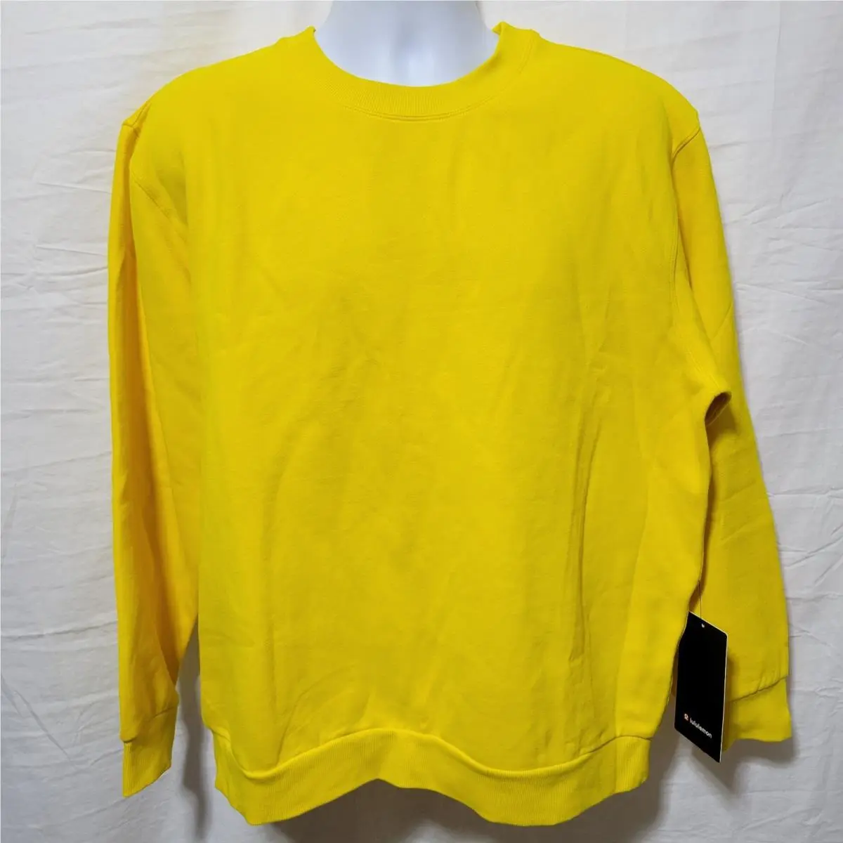 Lululemon Sweatshirt Mens Large Maize Yellow Steady State Crew Pullover LM3FVZS