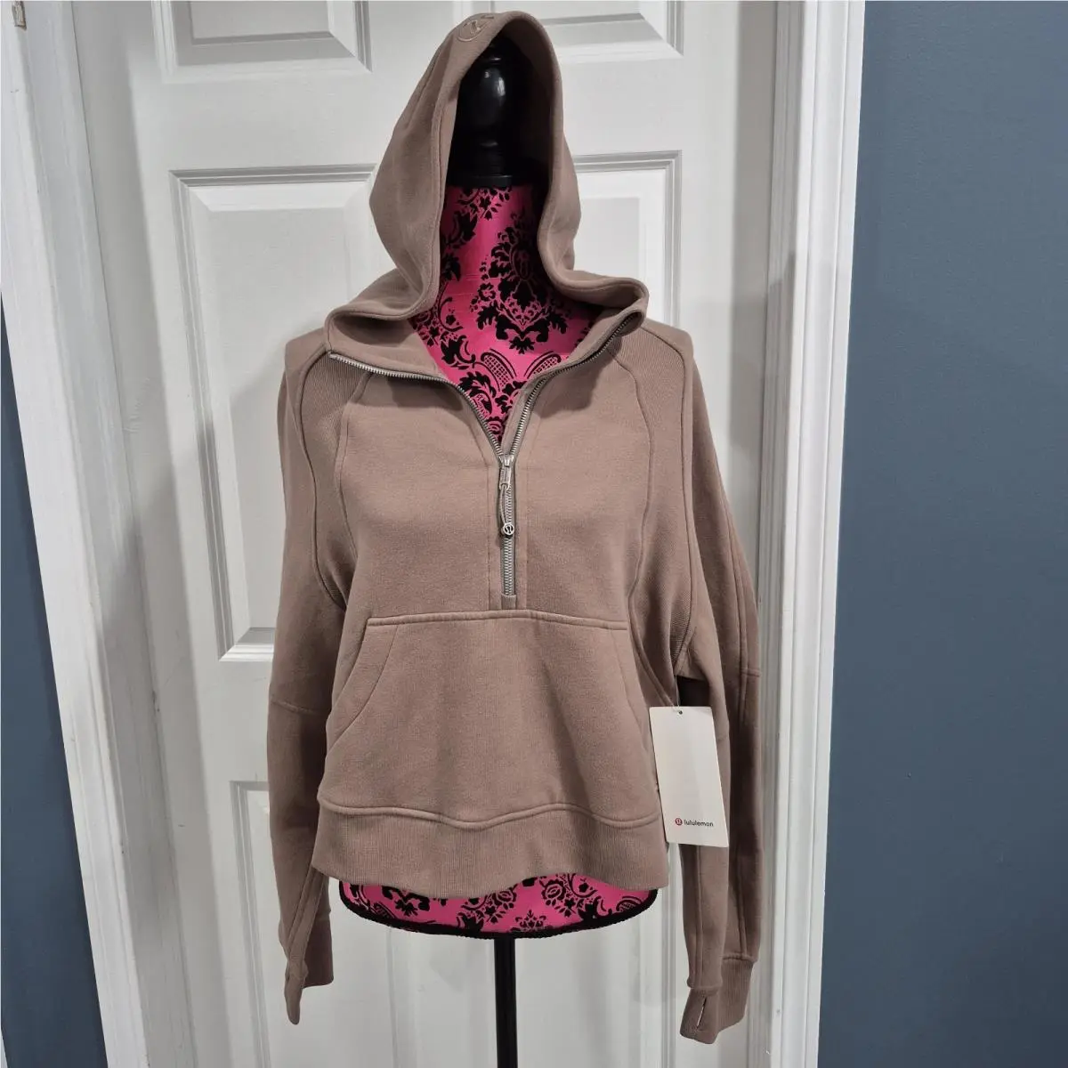 Lululemon Scuba Oversized Half-zip Hoodie Womens M/l Taupetastic Sweatshirt