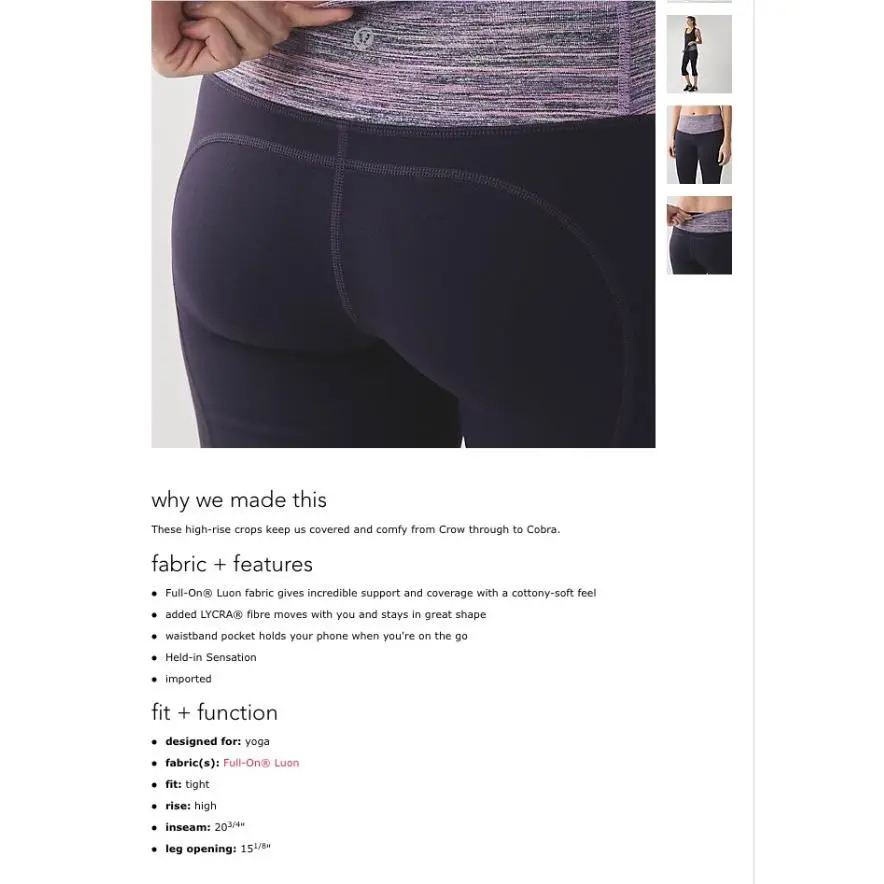 Lululemon clothing - Black Grape / Space Dye Camo Tender Violet Black G 8