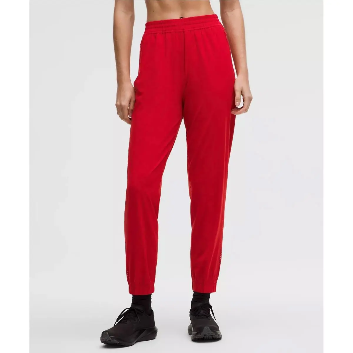 Lululemon Adapted State MR Jogger Perf Stripe Red Women Size 8 LW5HZLS