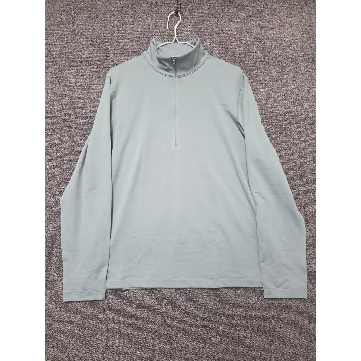 Lululemon Men’s Soft Jersey Half Zip Size Medium Seafoam Blue Green Preppy G