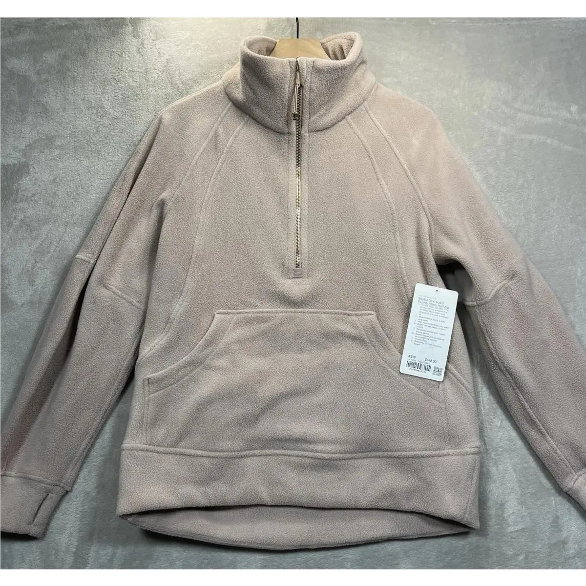 Lululemon Women’s Scuba Xs/s Oversized Funnel Neck Half Zip Pink