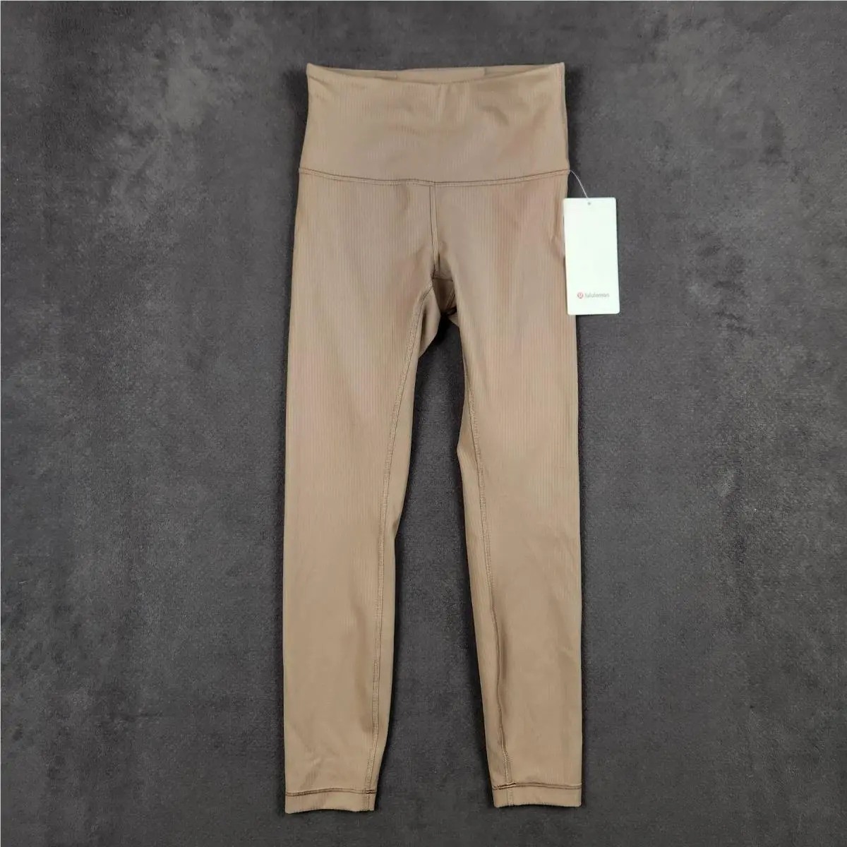 Lululemon Wunder Train Ribbed Tight Womens 4 Taupe High Rise 25 LW5FY2S