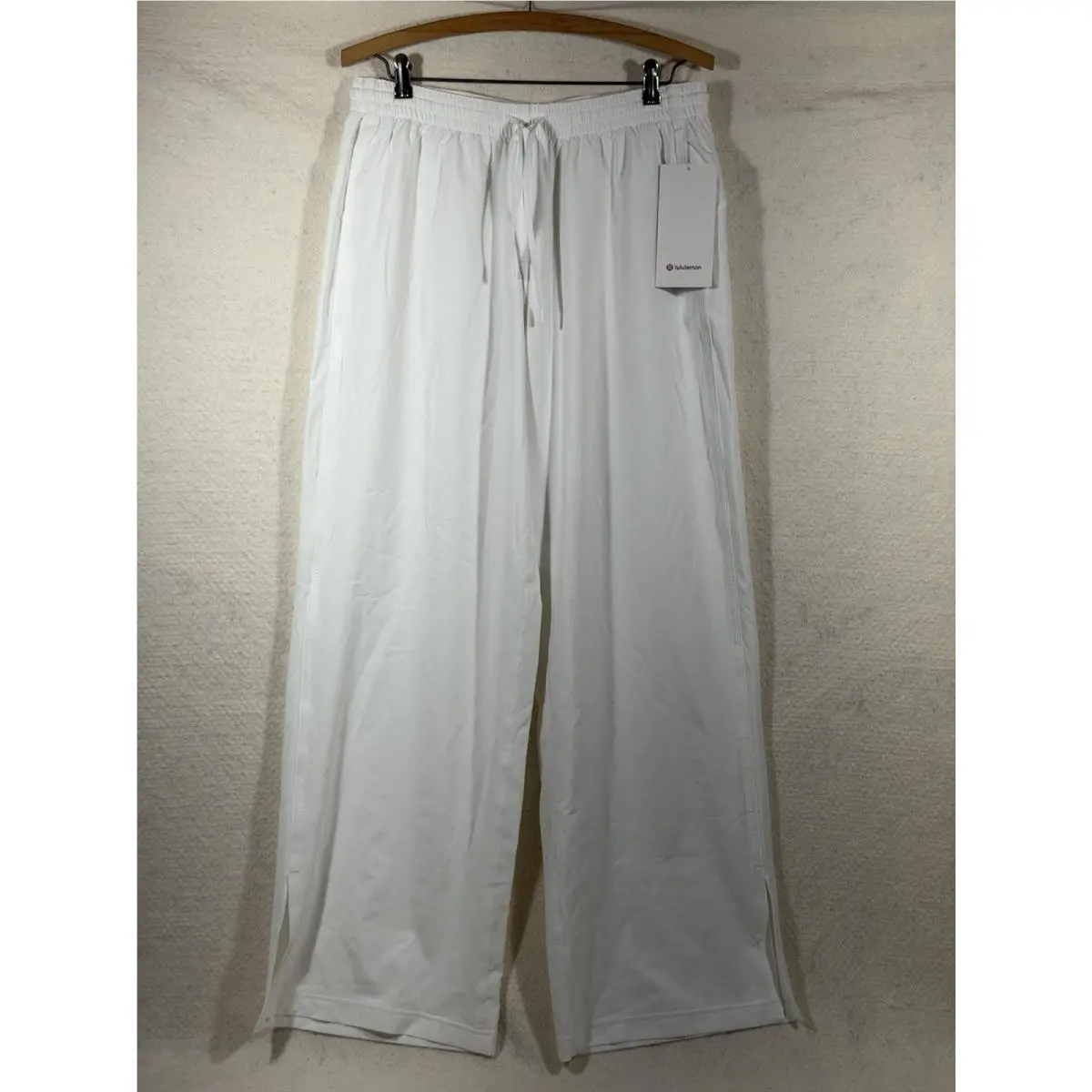 Lululemon Wide Leg Track Pants Womens 8 White Upf 40 Athleisure Coastal