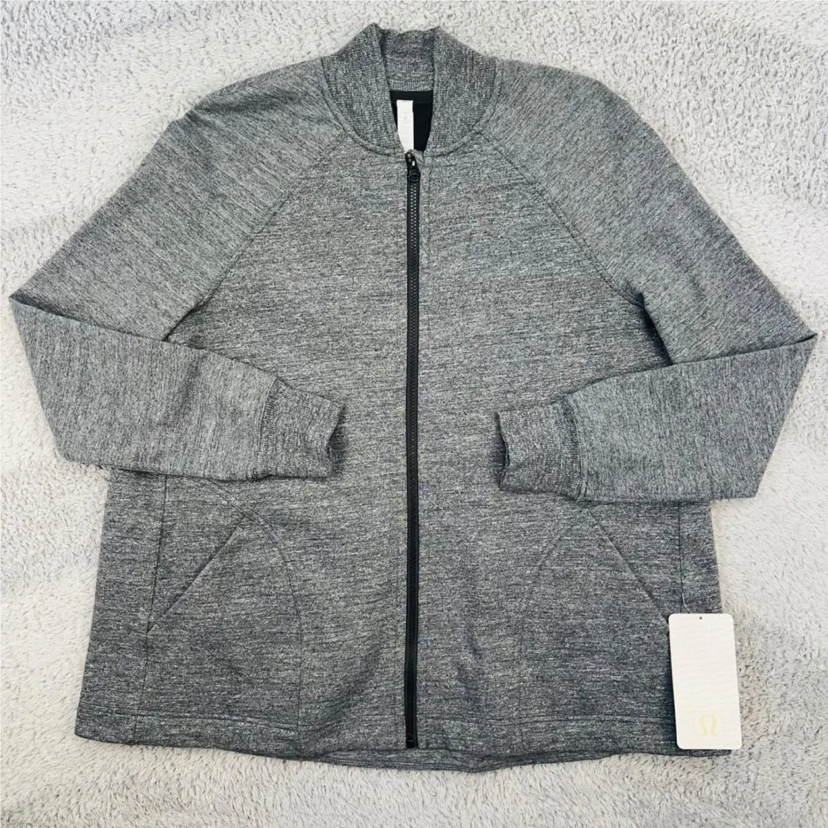 Lululemon Athletica Pleat To Street Bomber Jacket Heather Grey Size 10
