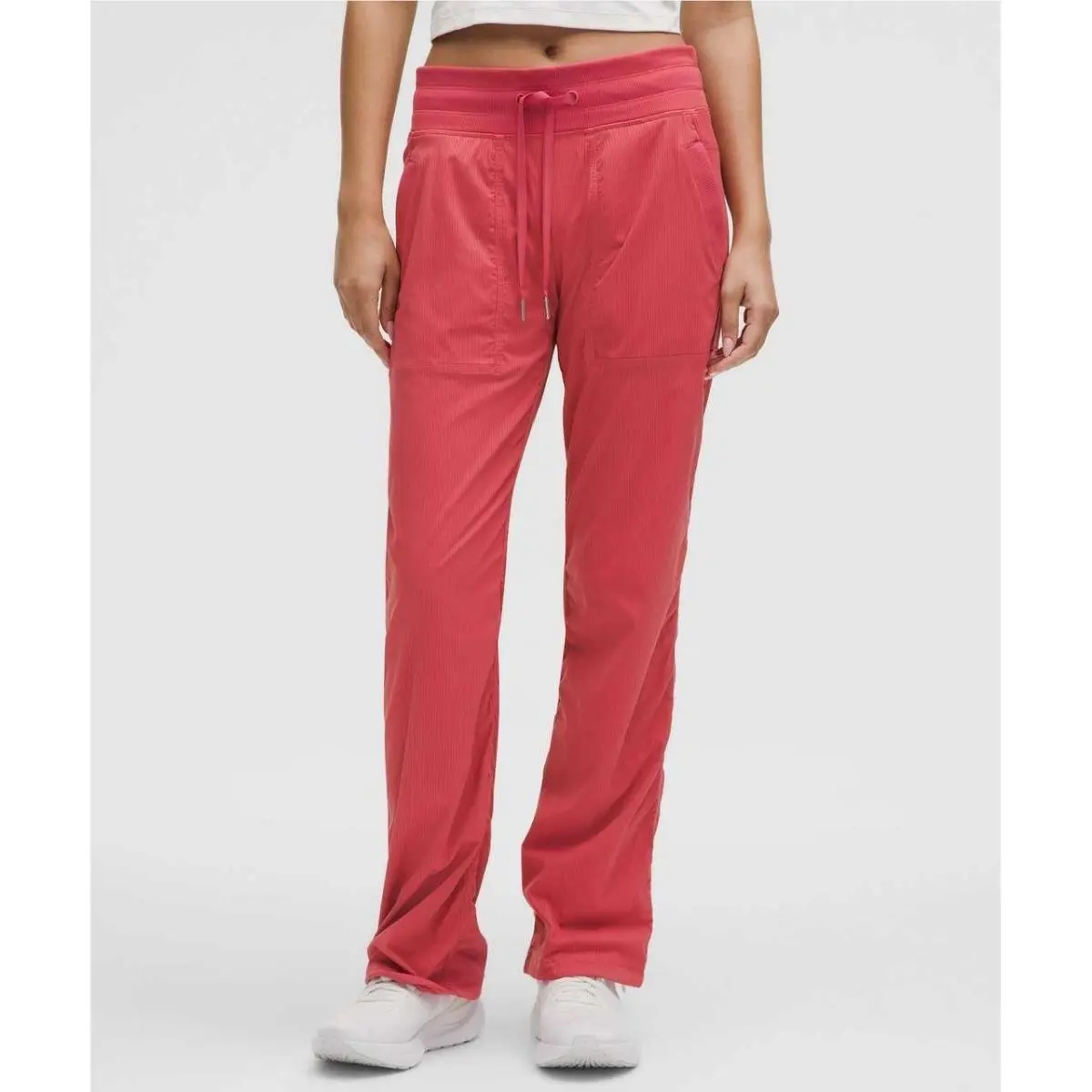 Lululemon Dance Studio Mid-rise Pants Regular Desert Red Drawstring Size 14