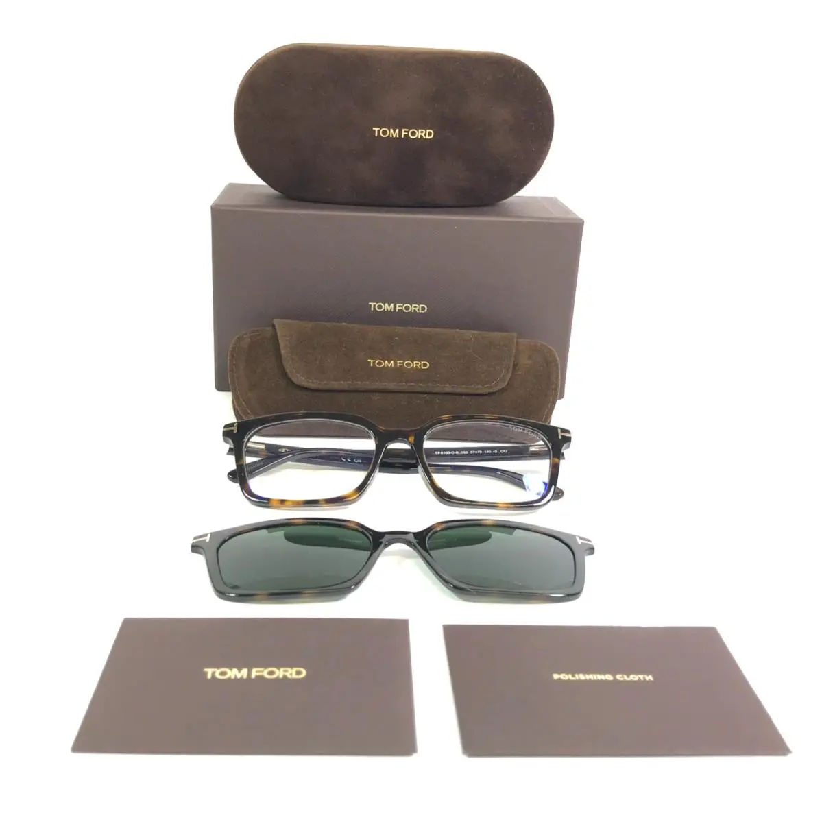 Tom Ford Eyeglasses Frames TF6153-D-B 052 Asian Fit w Magnetic Clip-on 57-19-150