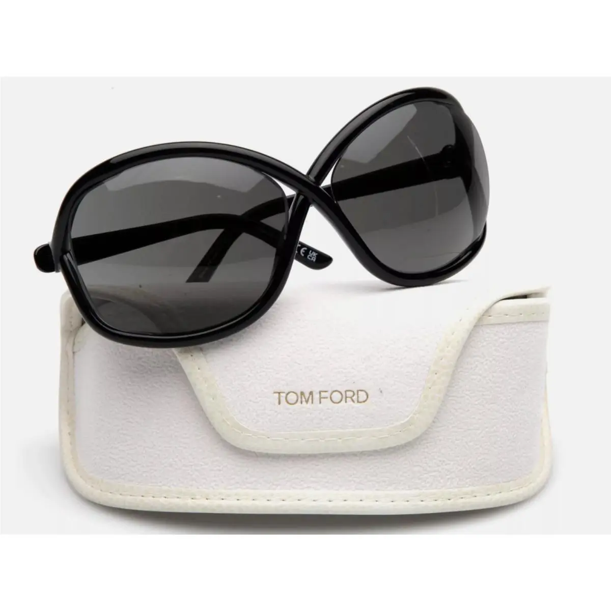 Tom Ford Sunglasses Bettina TF 1068 01A 68-15 115 Black Frames Grey Lenses