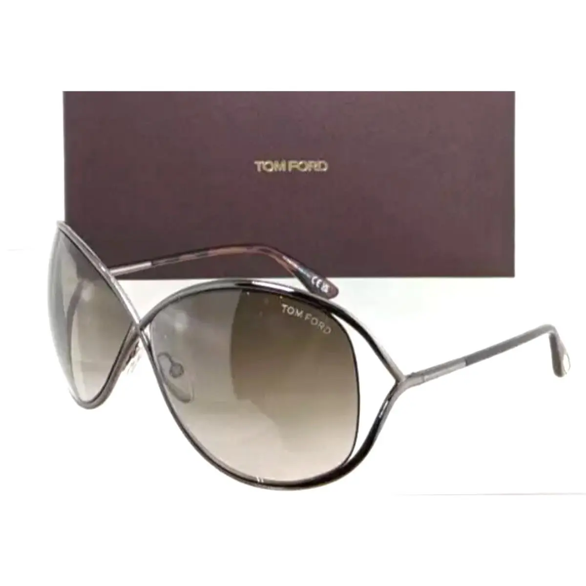 Tom Ford Sunglasses Miranda TF 130 36F 68-10 Gunmetal Frames w/ Brown Lenses