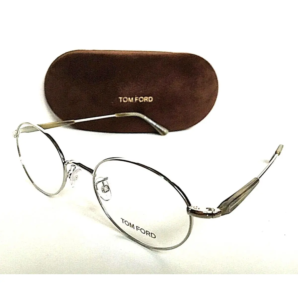 Tom Ford FT5345 016 51mm Round Oval Silver Men’s Women`s Eyeglasses Frame