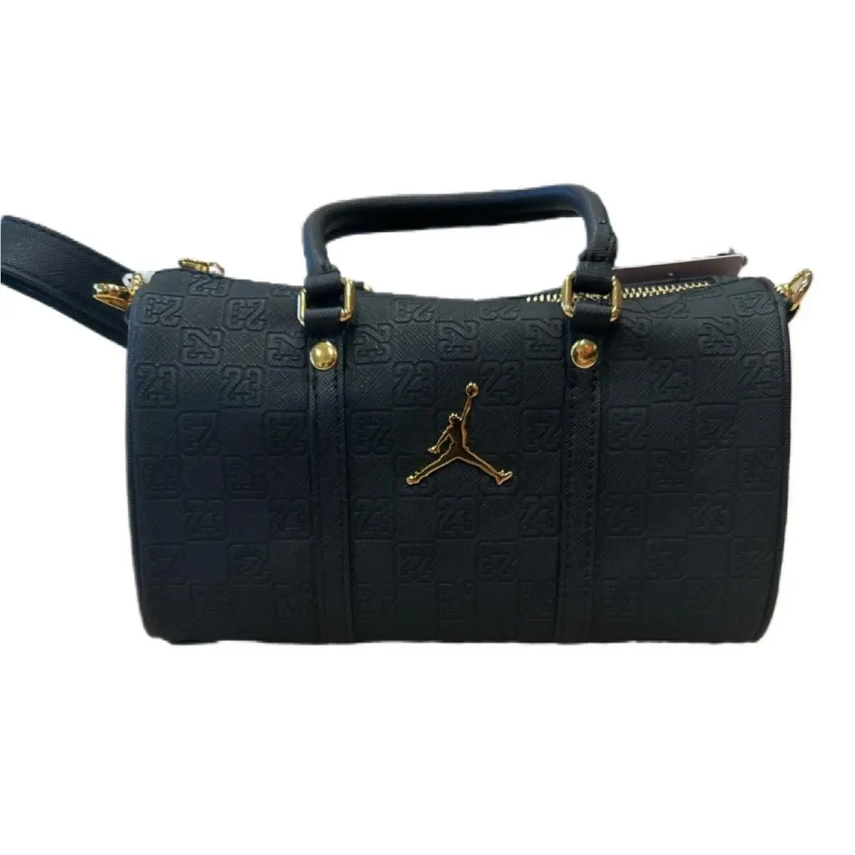 Nike Jordan Monogram Mini Duffle Bag Black Gold MA9169 K5X Size 3L