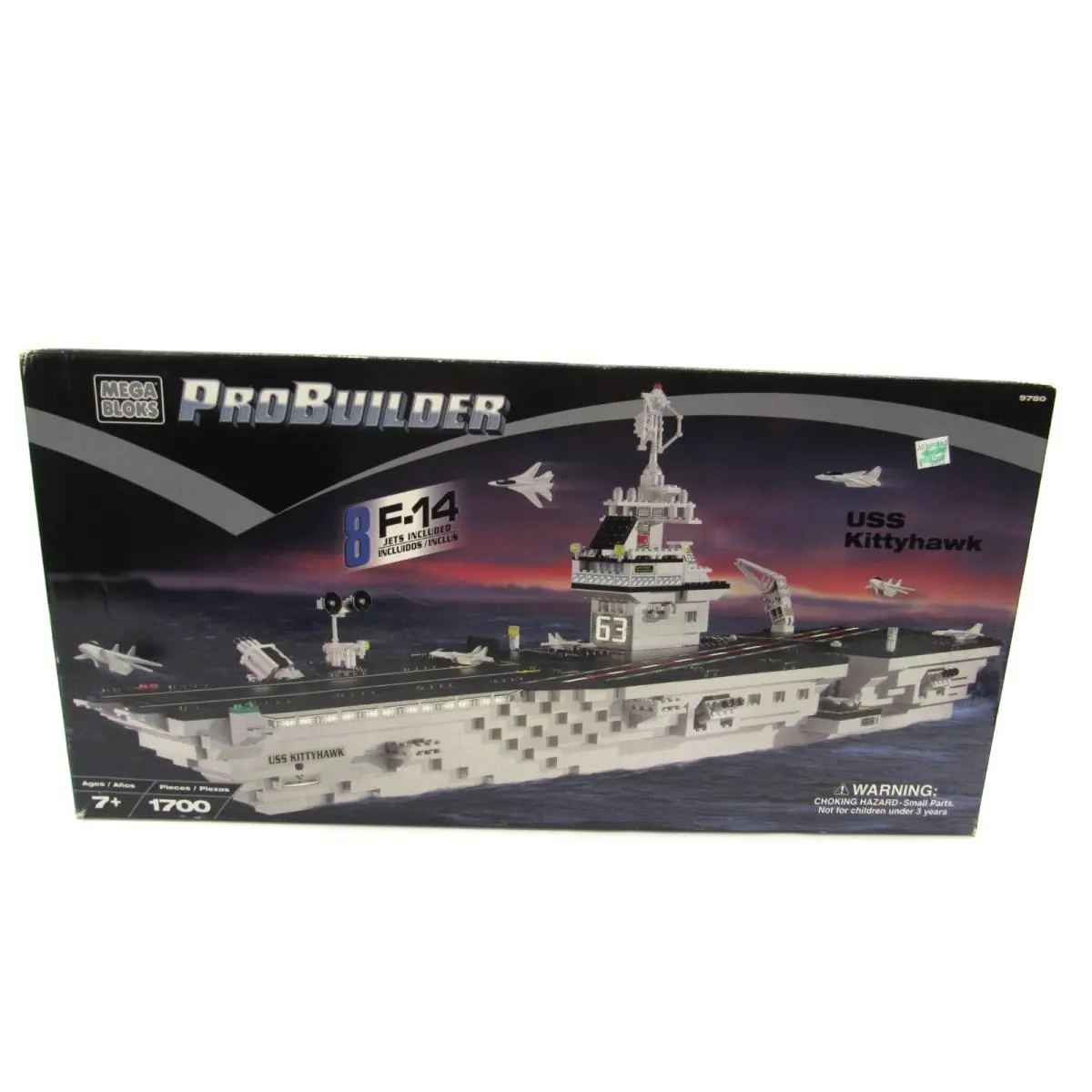 Mega Bloks 9780 Probuilder Uss Kittyhawk Aircraft Carrier F-14 Jet 2001
