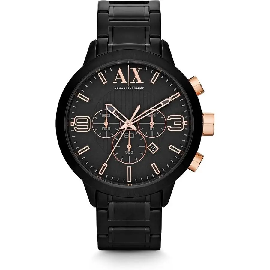 Armani Exchange Men Chronograph Black Stainless Steel Watch Model AX1350
