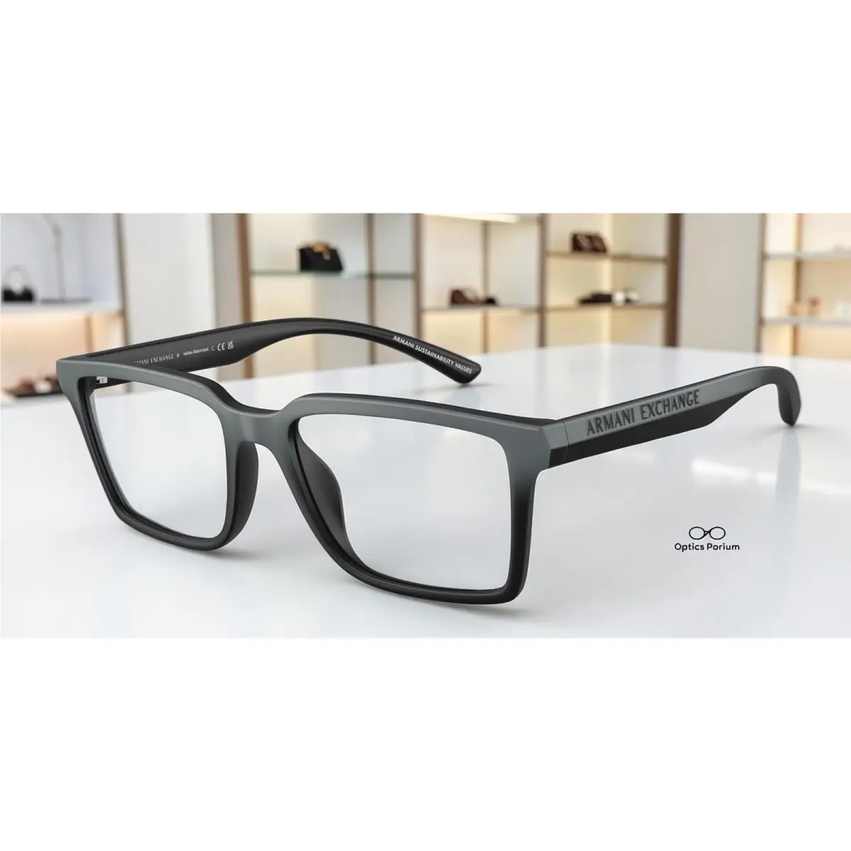 Armani Exchange AX3129U 8388 Matte Grey Gradient Demo Lens 54mm Men`s Eyeglasses