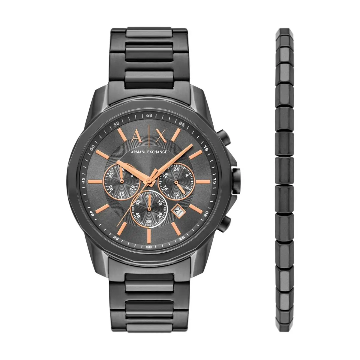 A X Men`s Watch Chronograph Gunmetal Bracelet by Armani Exchange