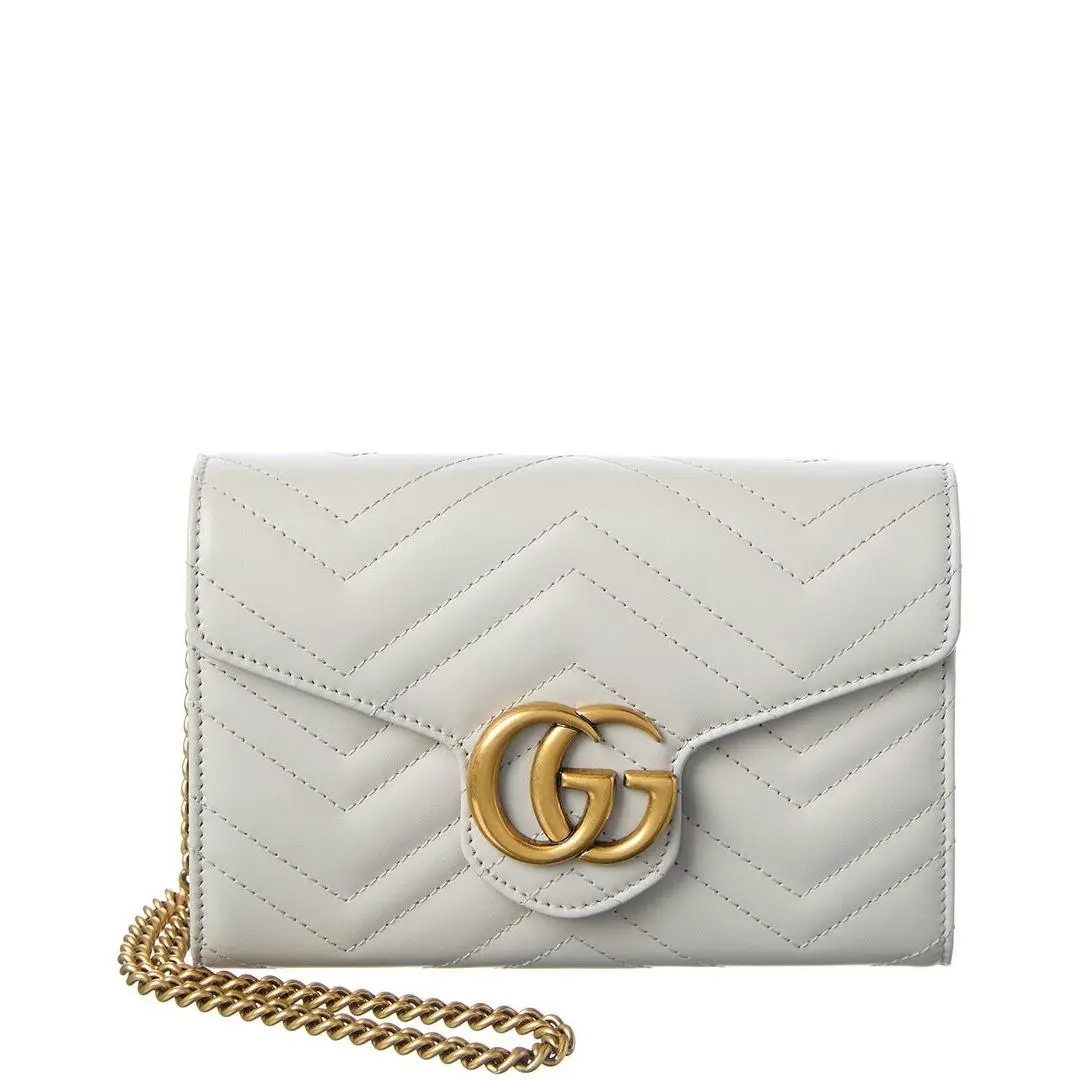 Gucci Gg Marmont Matelasse Leather Wallet On Chain Women`s