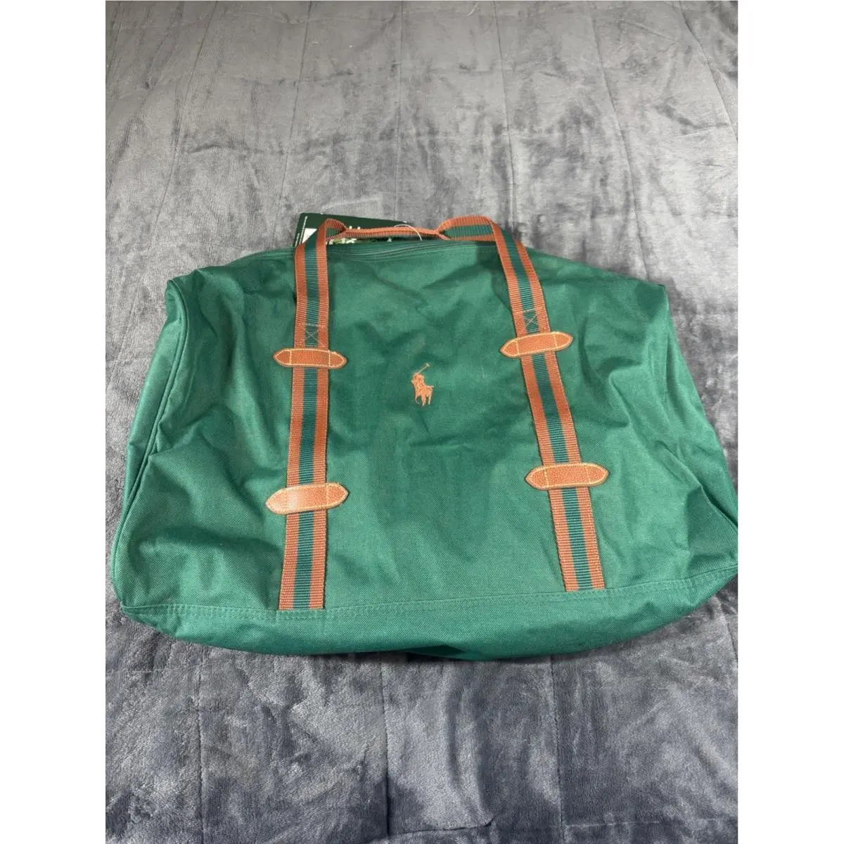 Polo Ralph Lauren Classic Traveler Duffel Bag Green Canvas Weekend Bag