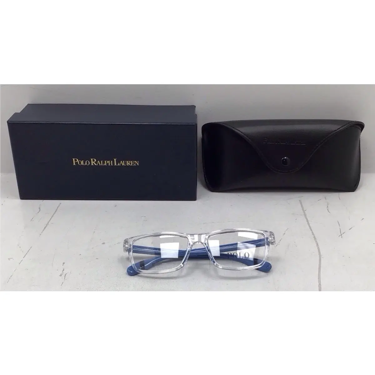 Polo Prep Ralph Lauren Kids Square Frames In Clear and Blue PP8547U