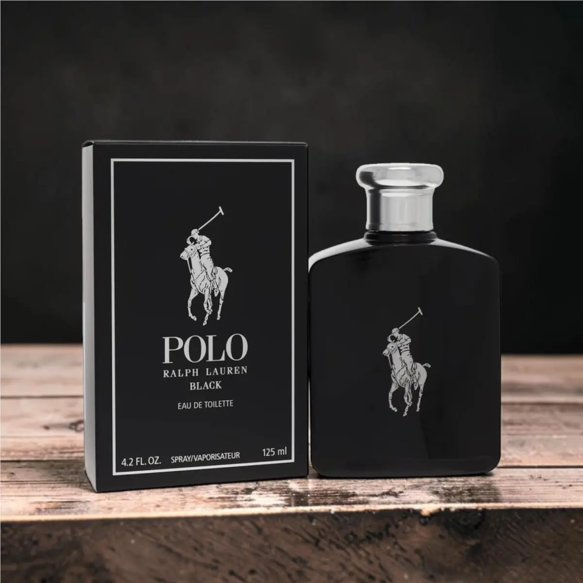 Polo Ralph Lauren Black Eau De Toilette Spray For Him-4.2 fl Oz./ 125 ml