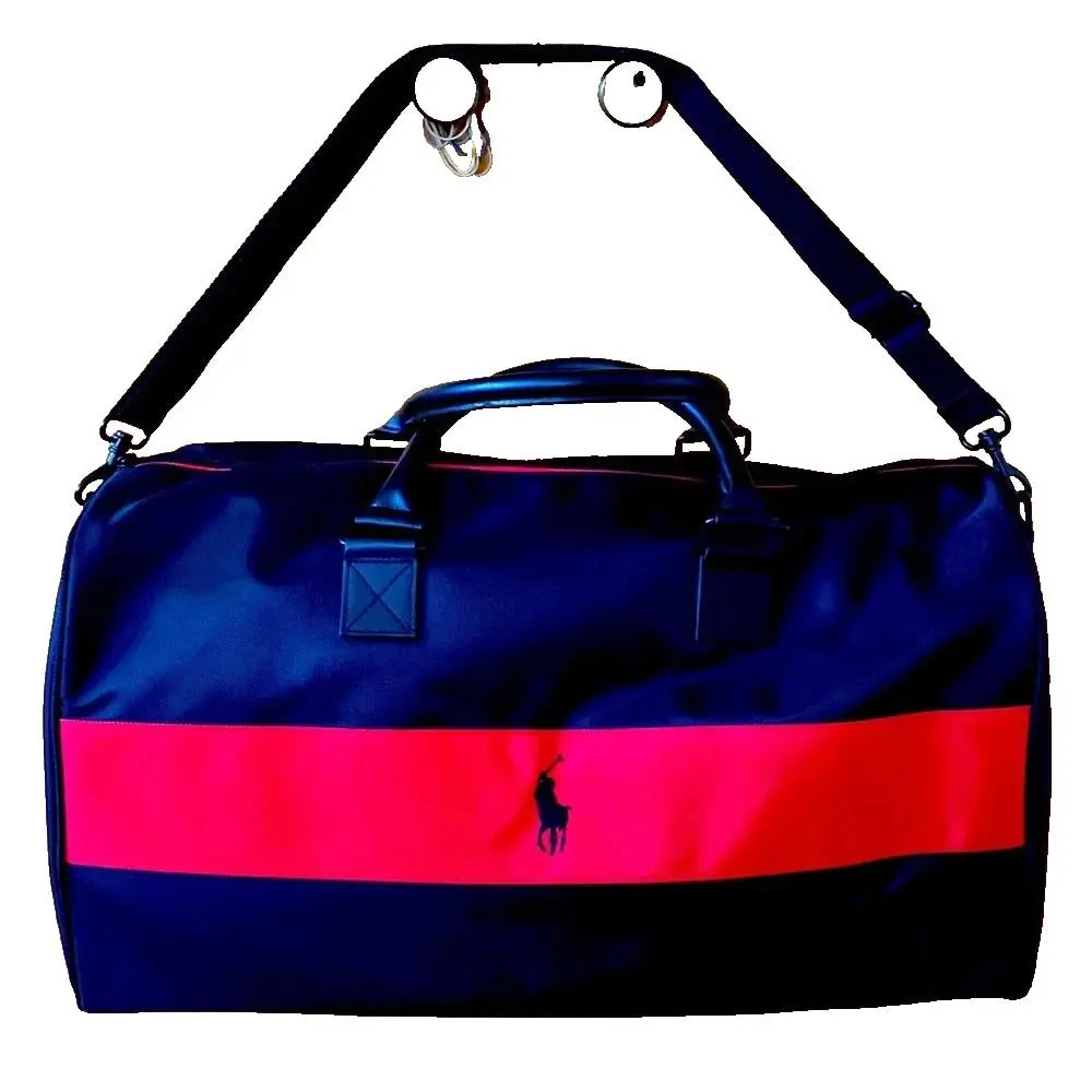 Polo Ralph Lauren Duffle Bag Weekender Travel Black Red