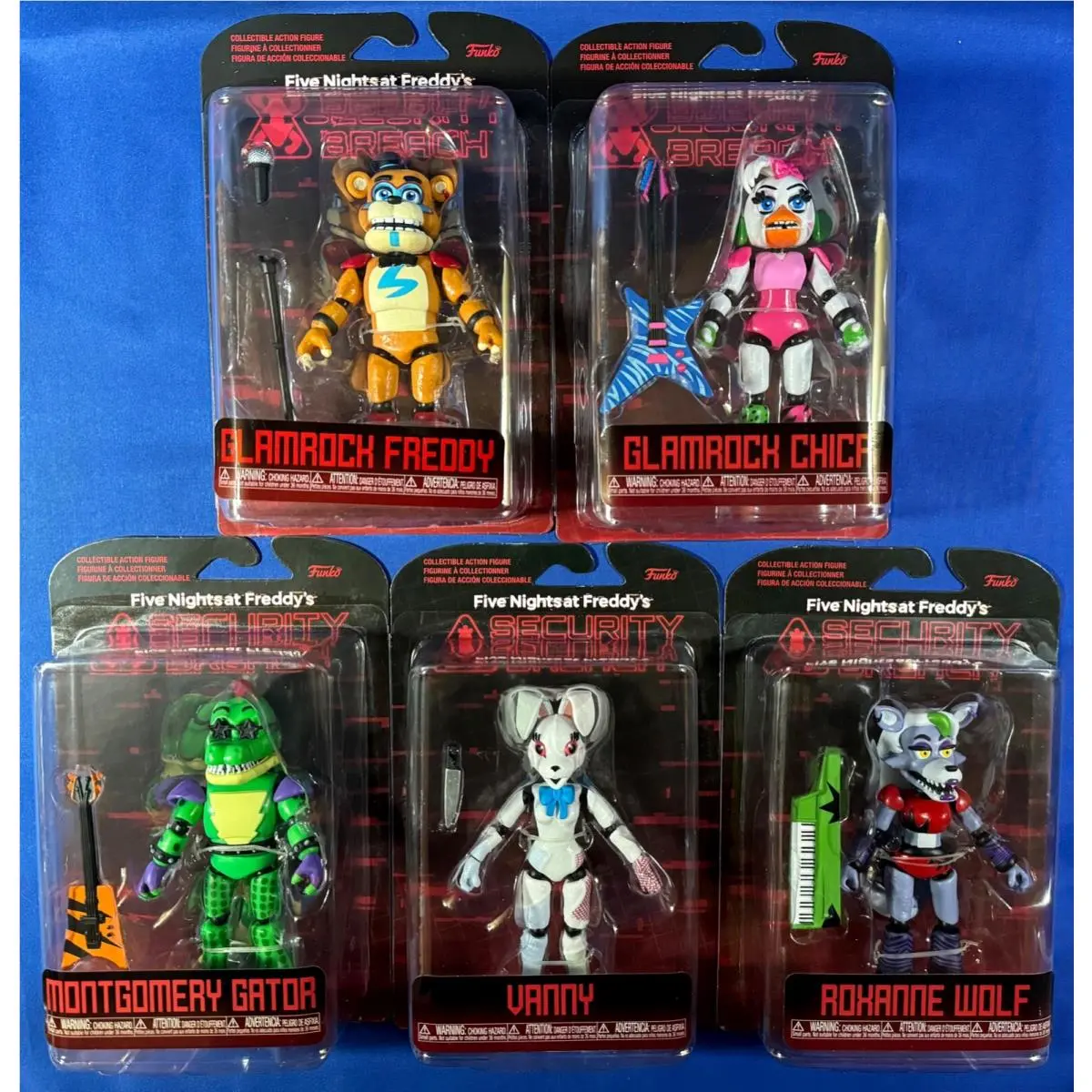 5 Security Breach Funko Five Nights Freddy`s Figures Glamrock Montgomery Gator