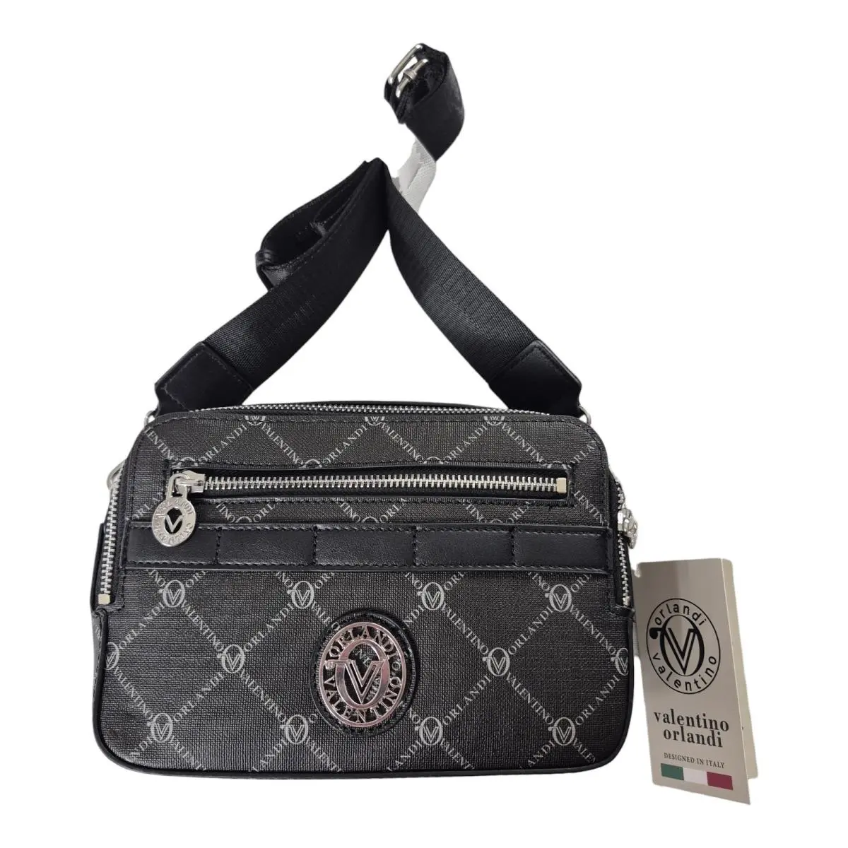 Valentino Orlandii Monogram Crossbody Bag Black Small Italy 199.00