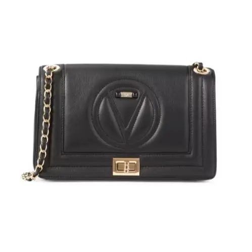 by Mario  Alice Signature Leather Shoulder Bag Black by Valentino