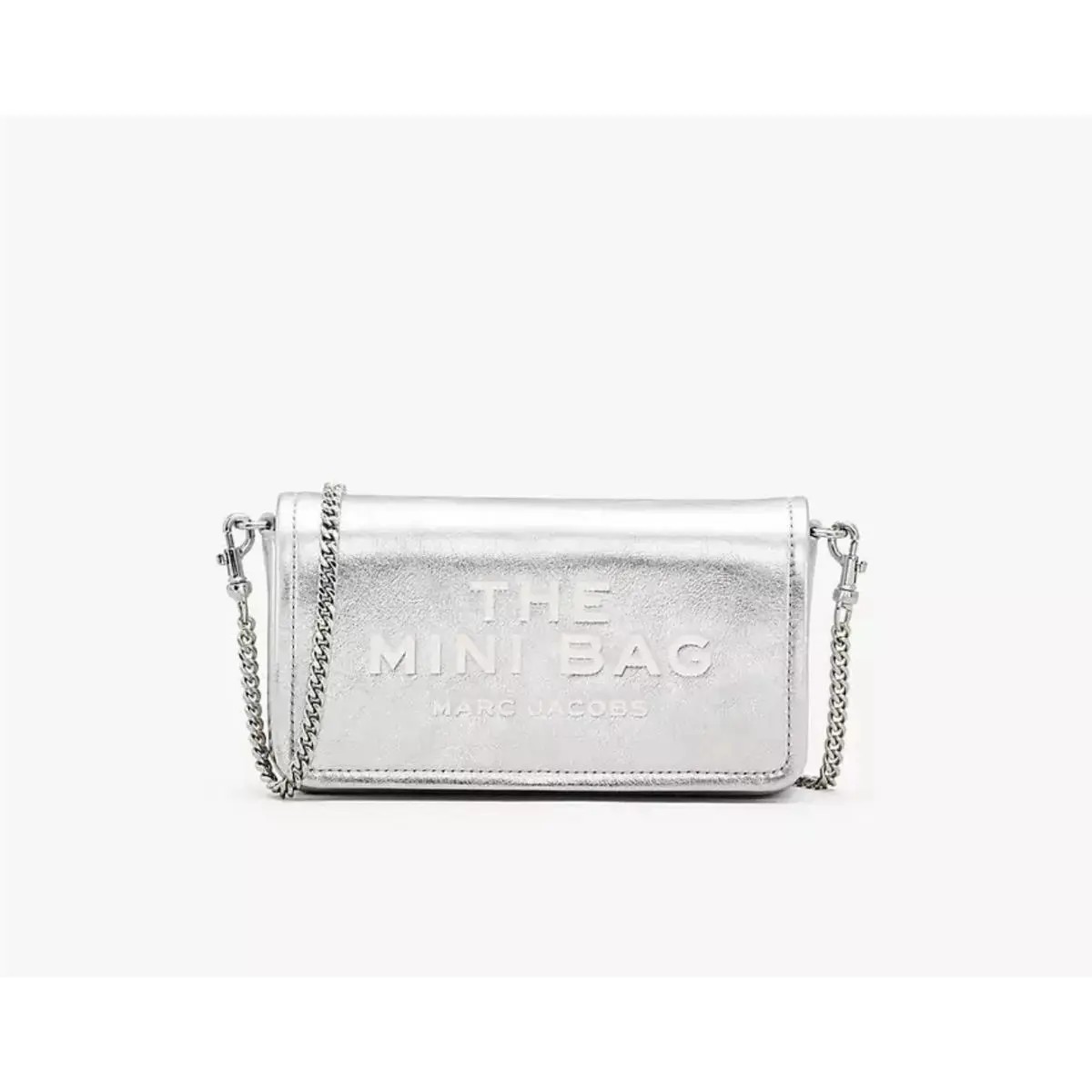 Marc Jacobs Women`s Marc Jacobs The Metallic Leather Chain Mini Bag Silver