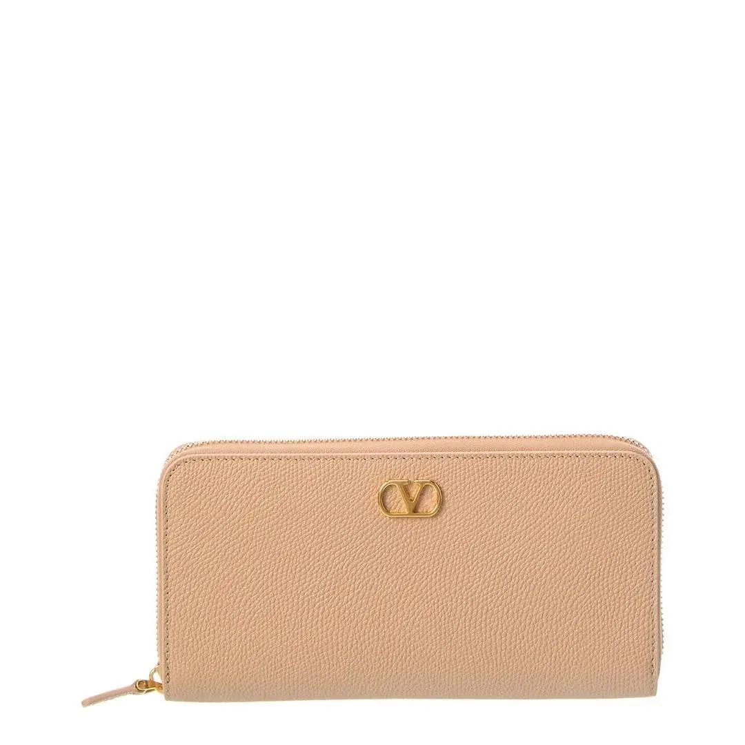 Valentino Vlogo Leather Zip Around Wallet Women`s Pink